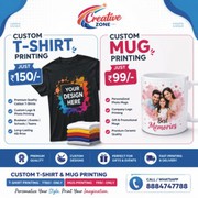 T Shirt Printing Rs. 50/- | Business Printing Solutions |Custom Mug p